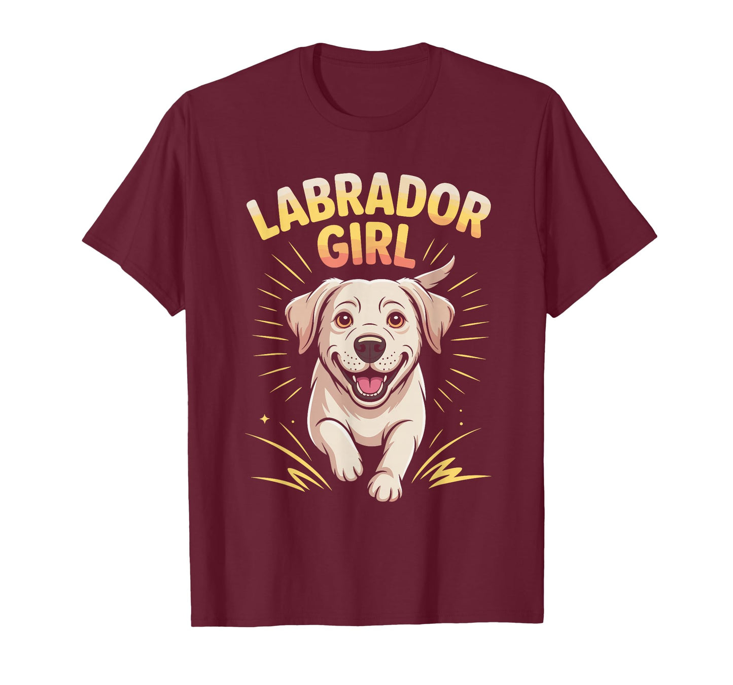 Labrador Girl Cute Cartoon for Dog Owners | Womens Retriever T-Shirt