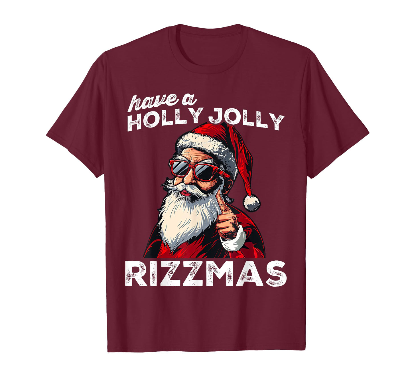 Mewing Santa Mew Funny Santa Meme Rizz Rizzmas Christmas T-Shirt