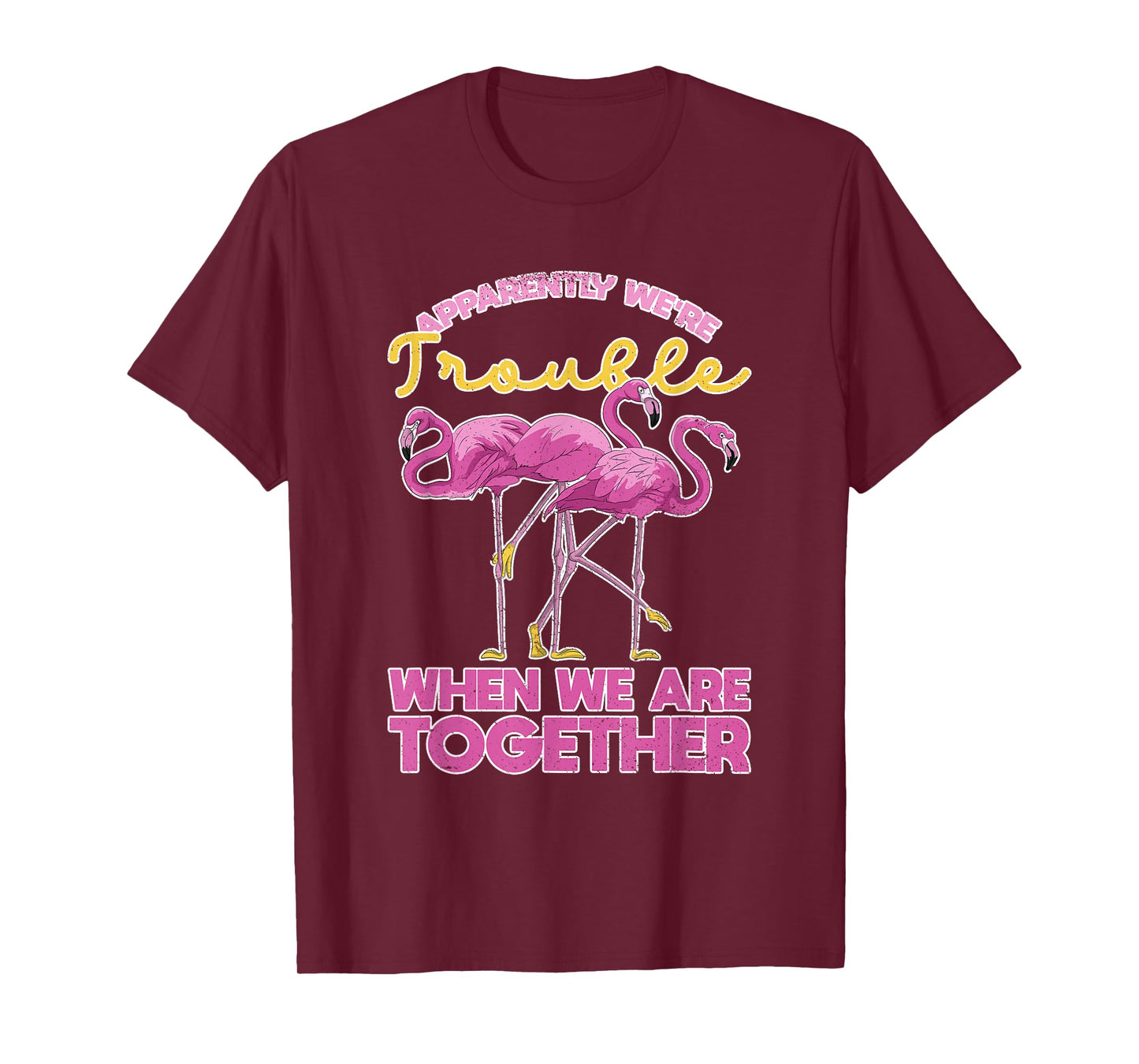 Apparently Were Trouble When We Are Together Funny Flamingo T-Shirt