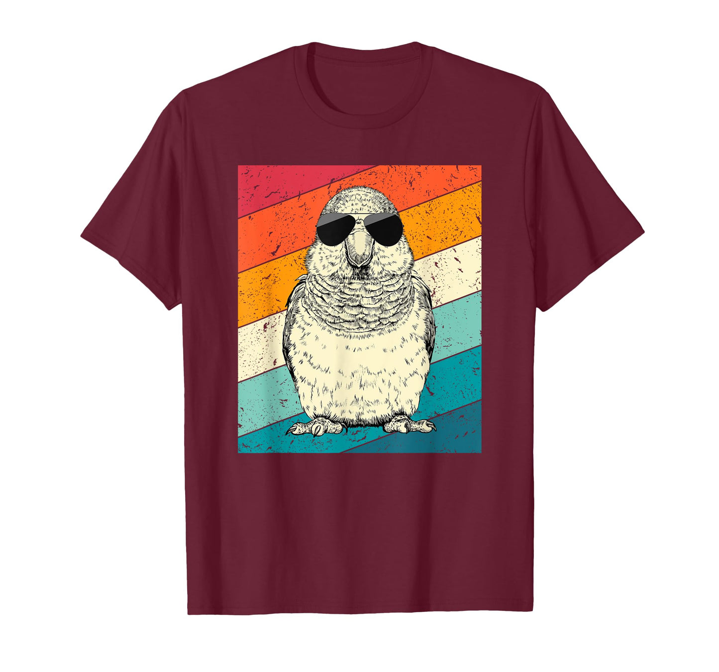 Retro Vintage Quaker Parrot with Sunglasses Bird Lovers T-Shirt