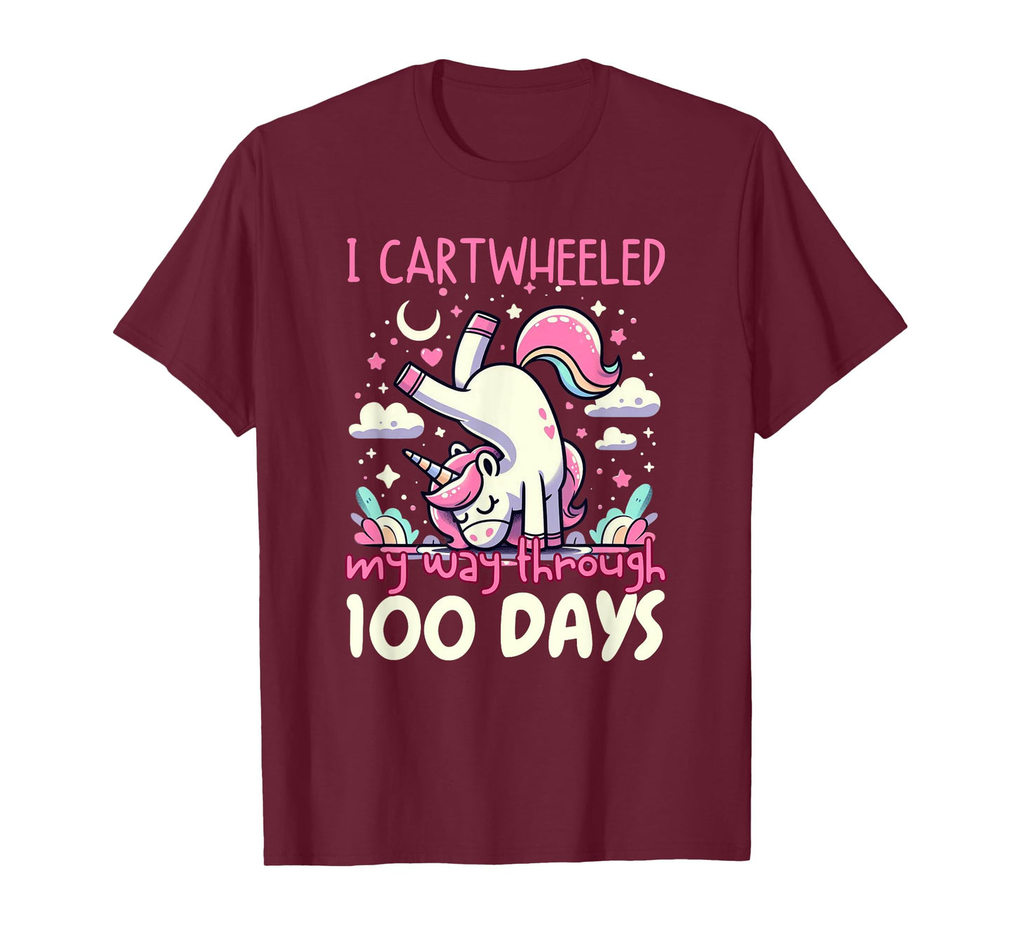 Unicorn 100 Days Of School Cartwheel 100th Day Of School T-Shirt