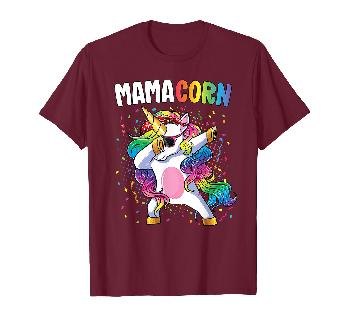 Mamacorn Women Unicorn Birthday Party Dabbing Unicorn Mom T-Shirt