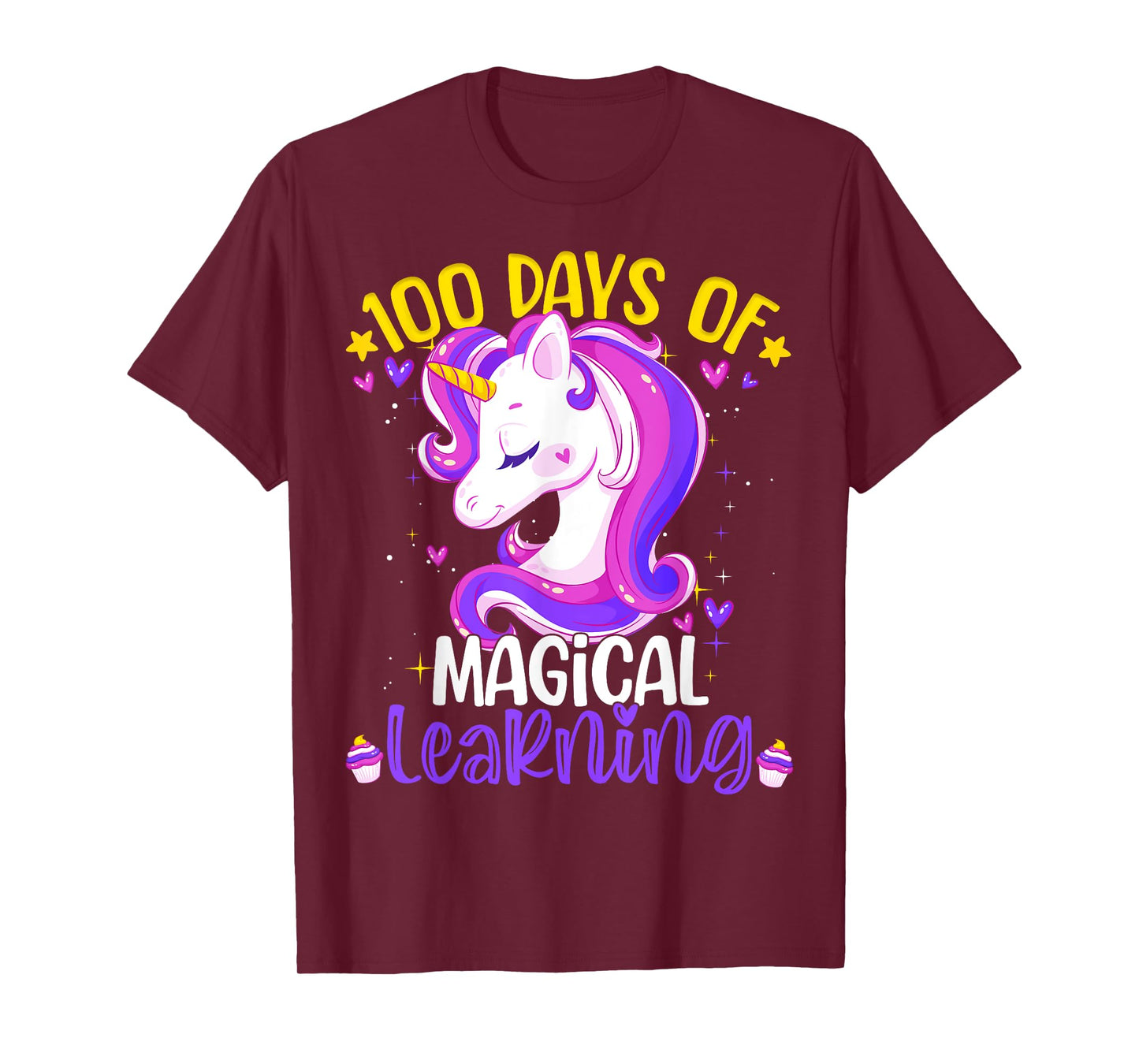 100 Days Of Magical Learning Unicorn 100th Day School Girls T-Shirt