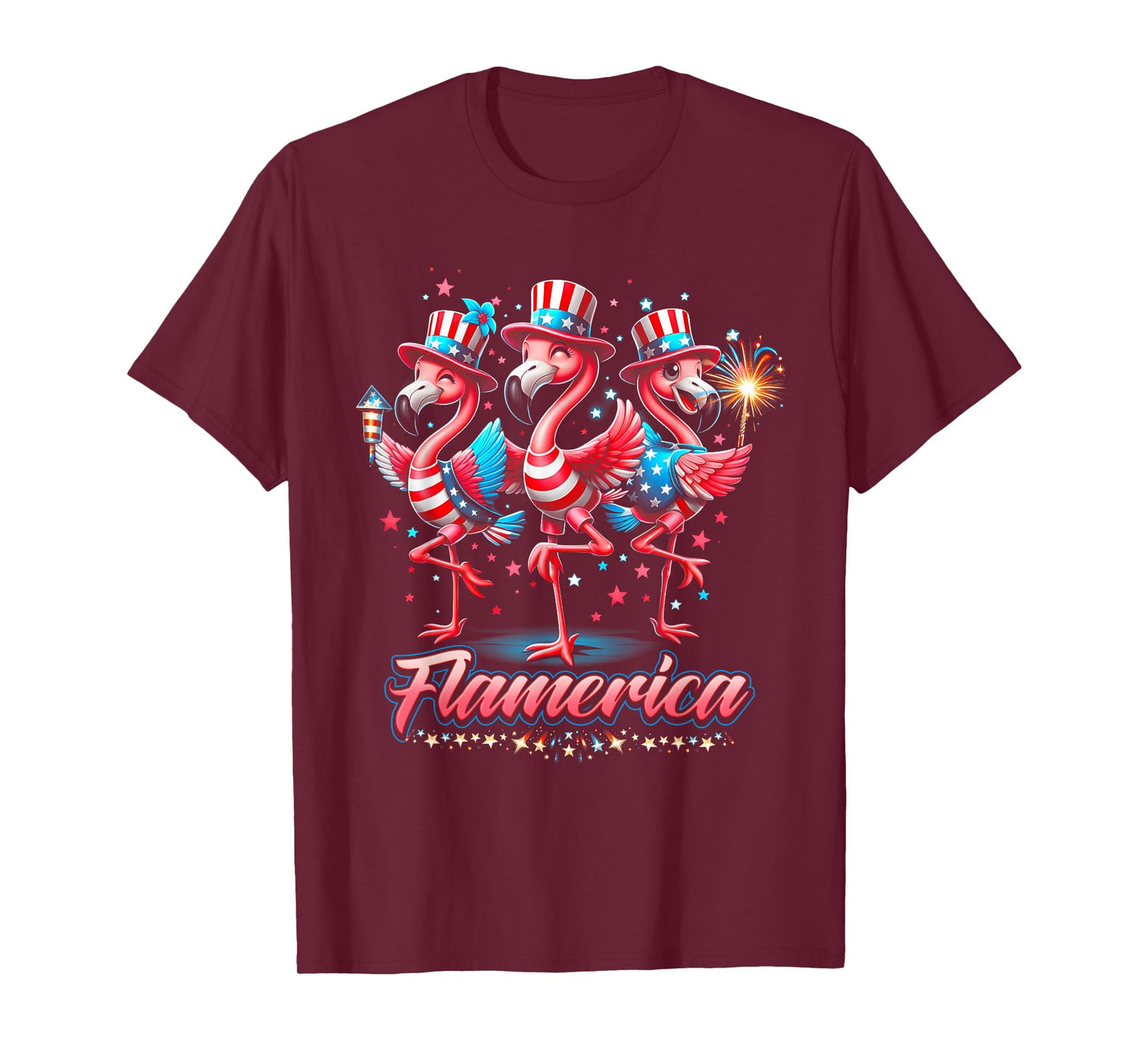 Flamingo 4Th Of July Patriotic USA Independence Flamerica Women Men T-Shirt