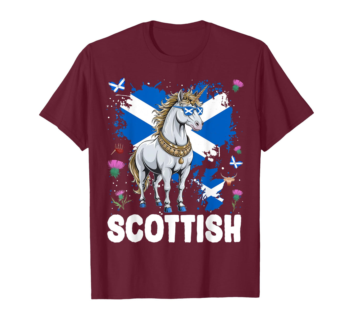 Scottish Unicorn Flag Outfit Idea For Women Scotland Unicorn T-Shirt
