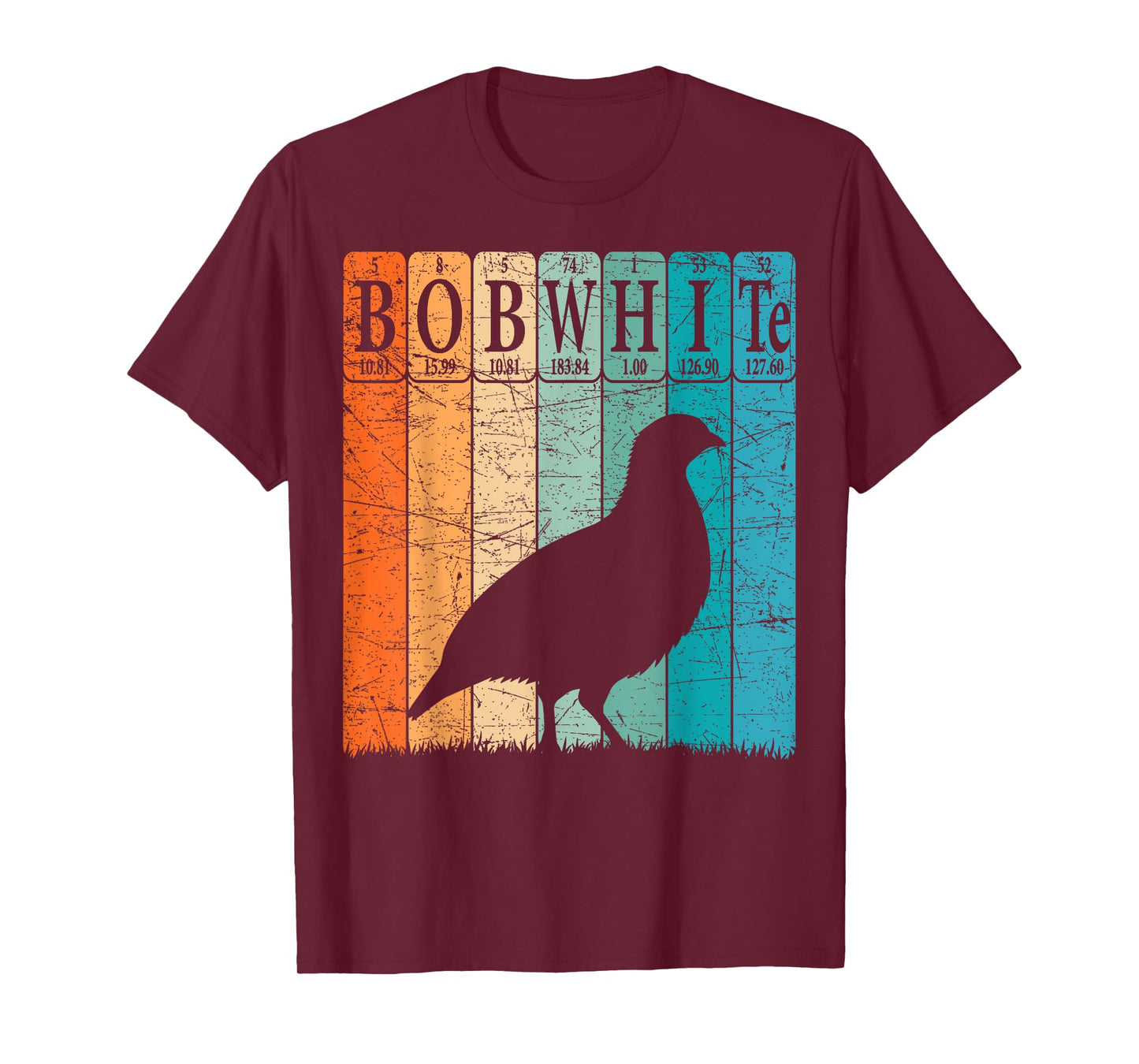 Bobwhite Periodic Table Elements Quail Birdwatching T-Shirt