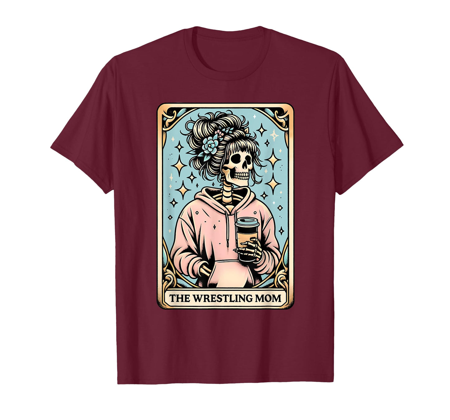 Vintage The Wrestling Mom Tarot Card Skeleton Mama Mom T-Shirt
