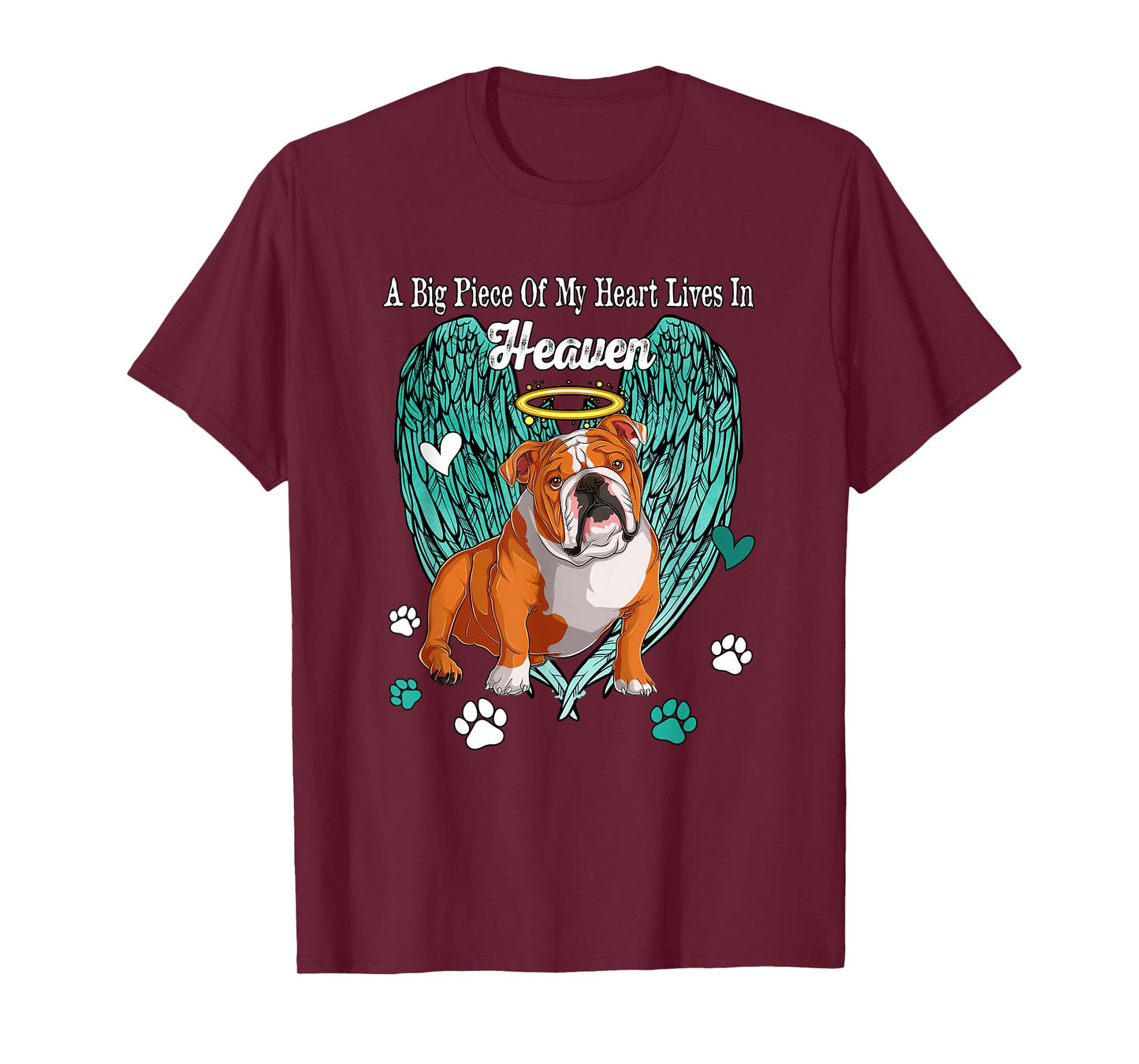 Heart Lives In Heaven Costume English Bulldog Memories Owner T-Shirt