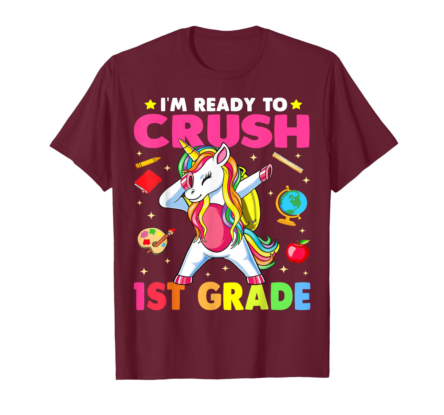 Crush 1st Grade Dabbing Unicorn Back to School Girls Gift T-Shirt
