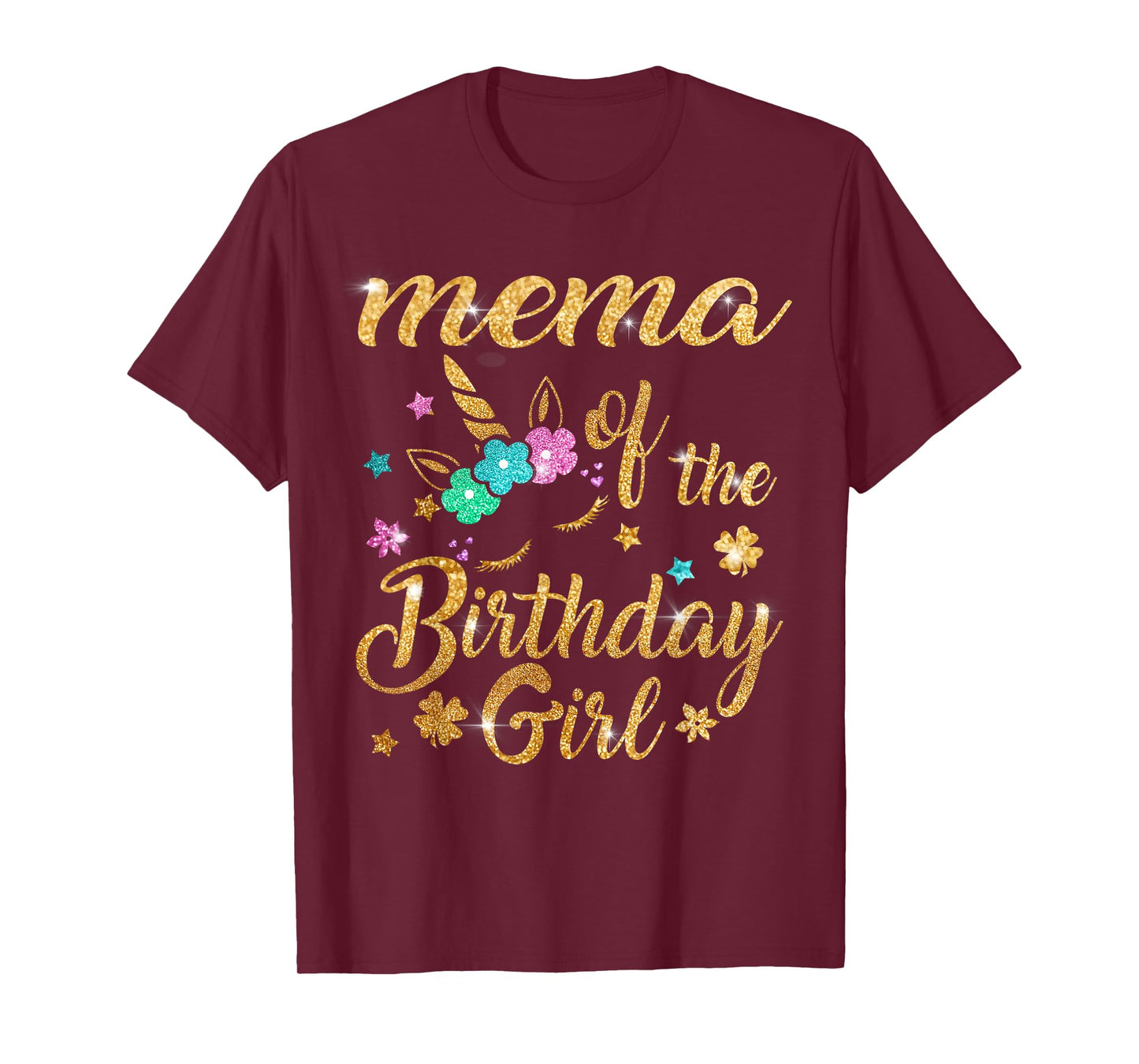 Mema of The Birthday Girl Unicorn Grandma T-Shirt