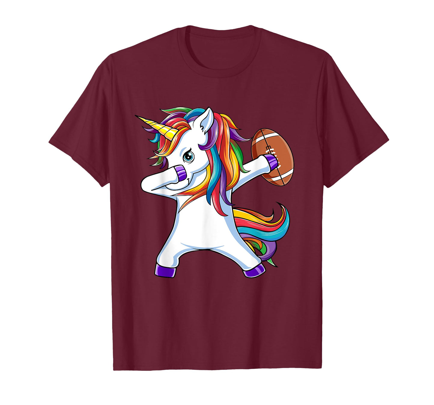 Funny Dabbing Unicorn American Football Gift For Girls Women T-Shirt