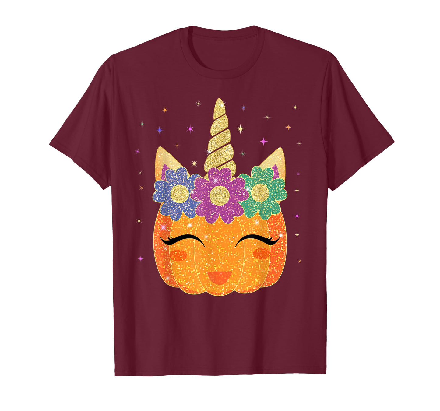 Unicorn Pumpkin - Halloween Thanksgiving Girls Boys T-Shirt