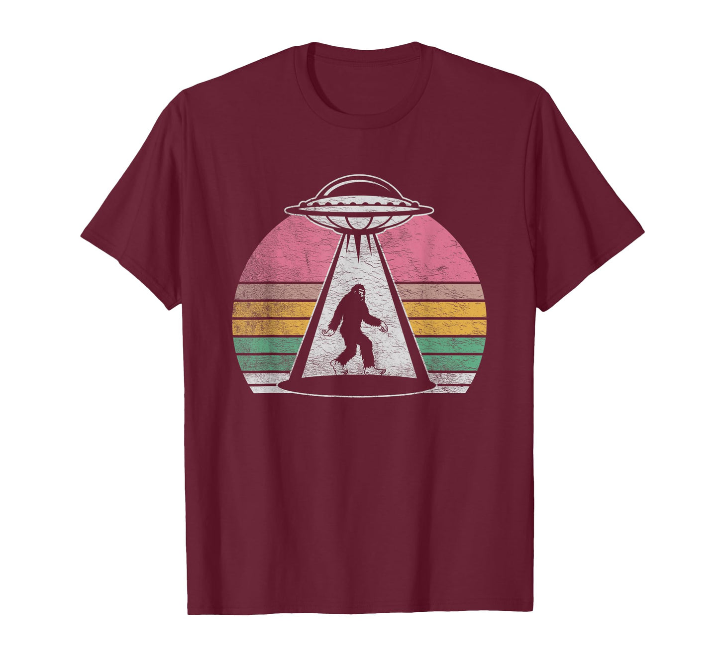 Retro Vintage Bigfoot UFO Shirt Funny Alien Abduction Weird T-Shirt