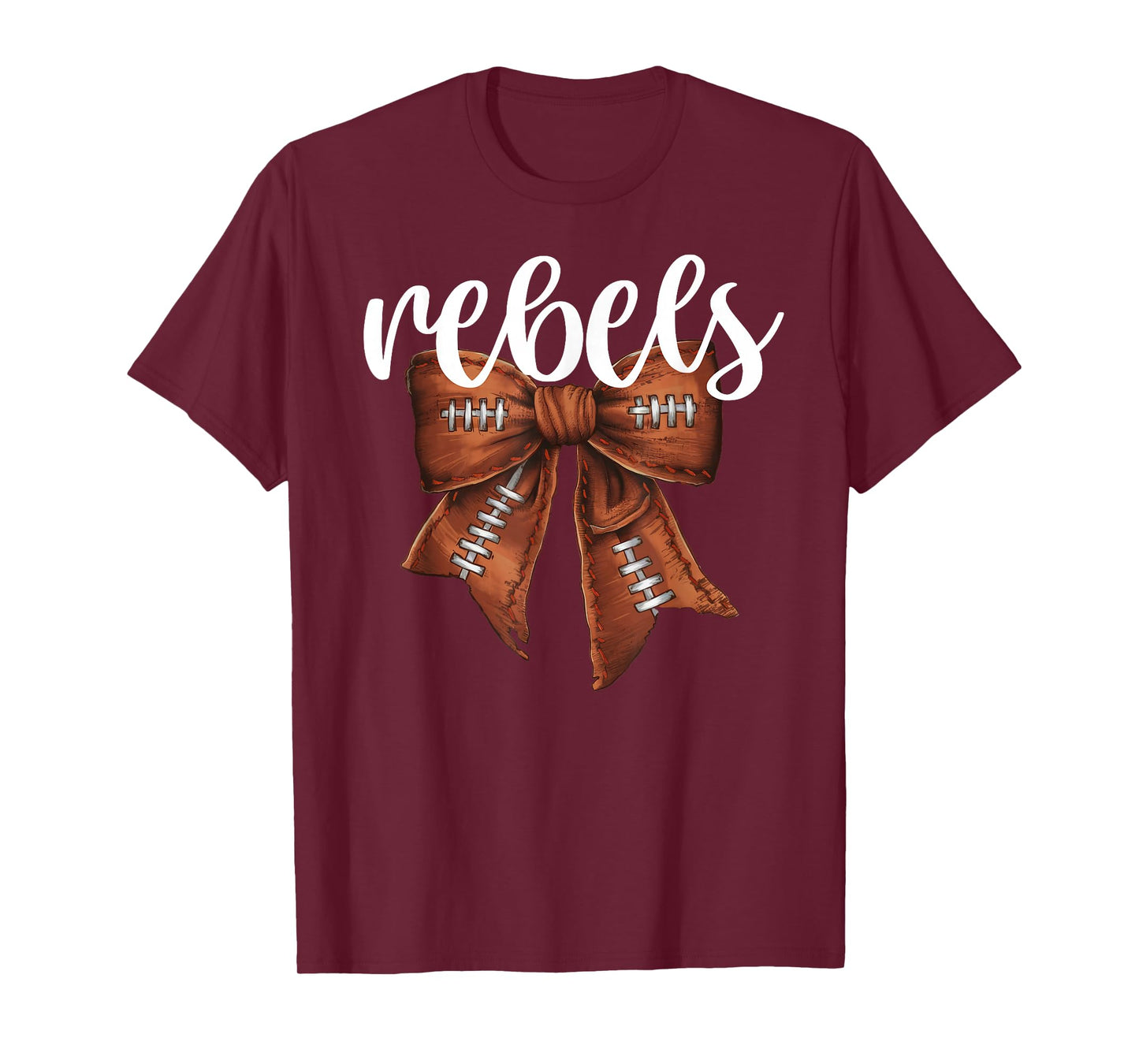 Rebels Football Bow School Spirit Team Mascot Game Night T-Shirt