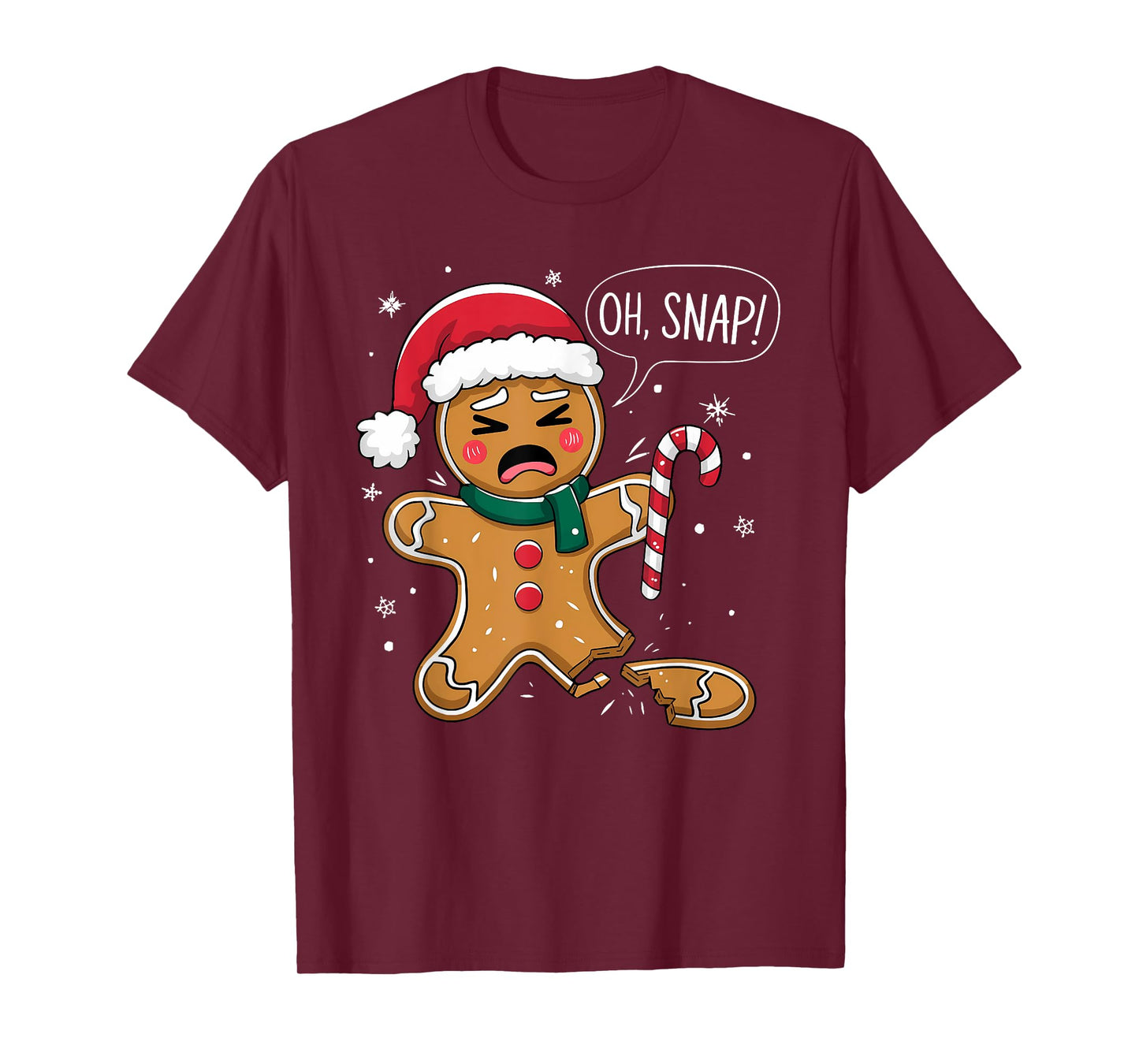Funny Oh Snap Gingerbread Bakery Christmas Snacks Adults Kid T-Shirt