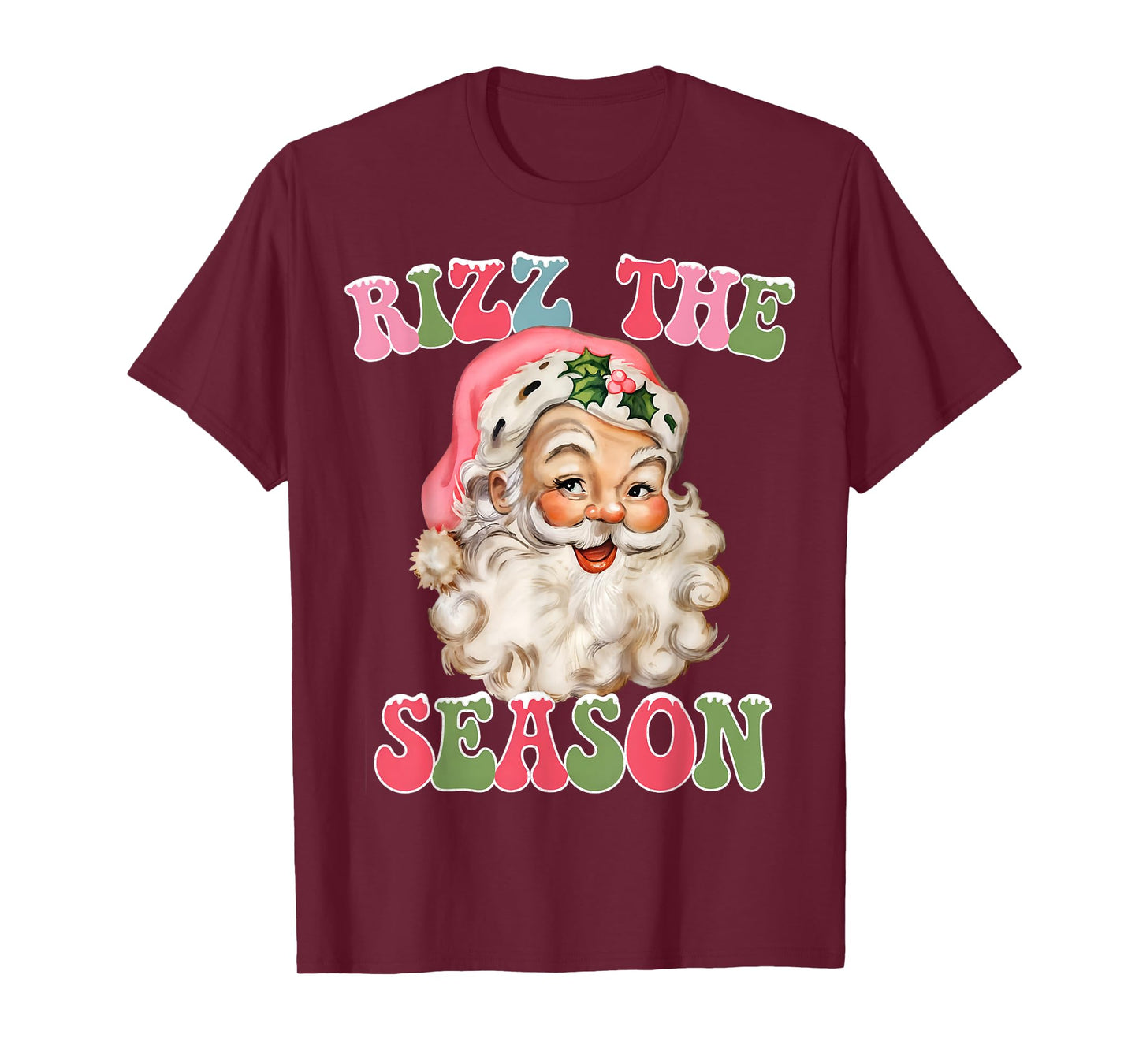 Rizz the Season Funny Christmas Rizzmas Santa Claus Rizzler T-Shirt