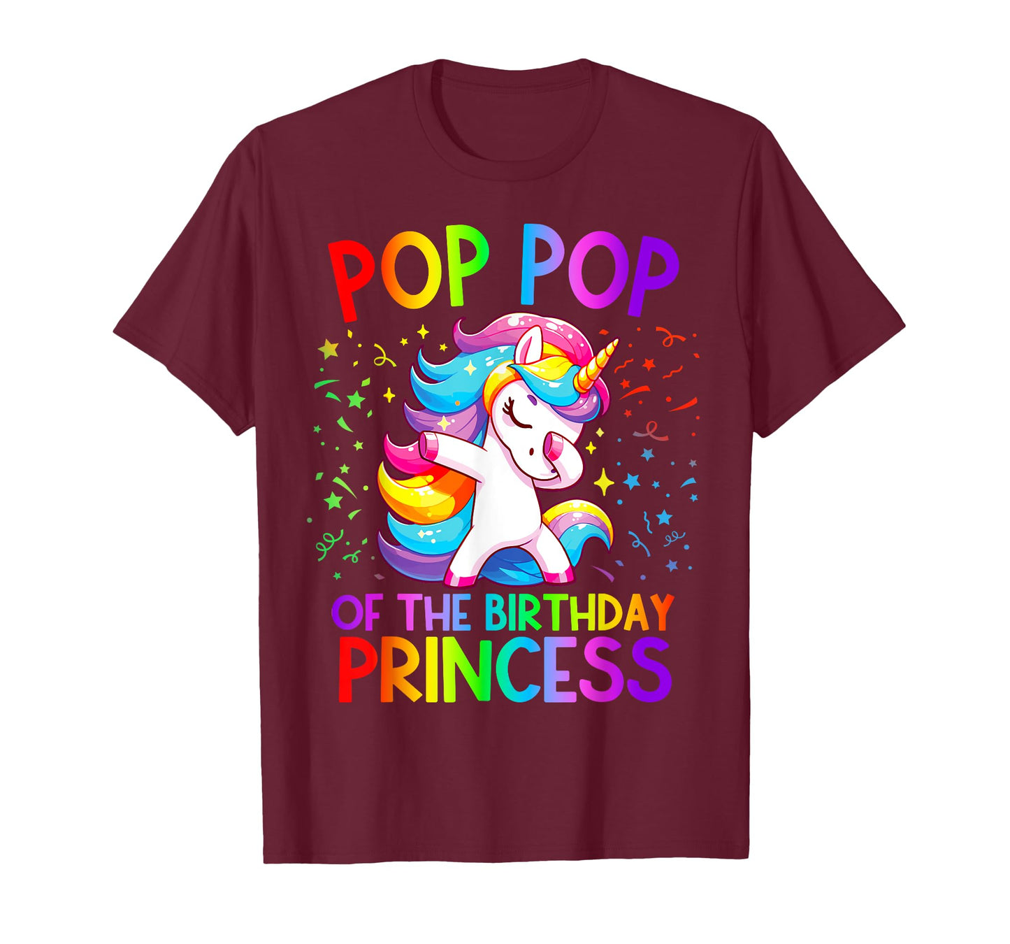 Pop Pop of the Birthday Princess Girl Dabbing Unicorn T-Shirt