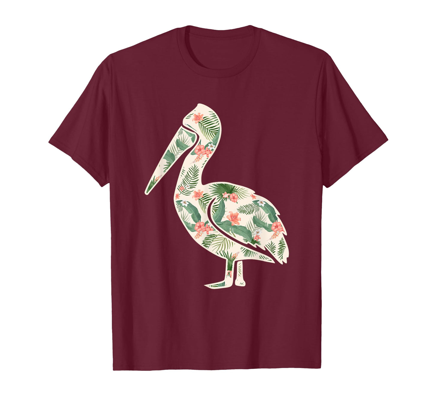 Pelican Flower Girl Print Floral Bird Hawaiian Women Gift T-Shirt