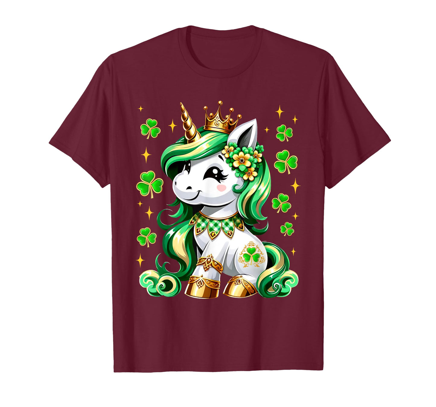 Cute Unicorn Shamrock Lepricorn St Patricks Day Girls Kids T-Shirt