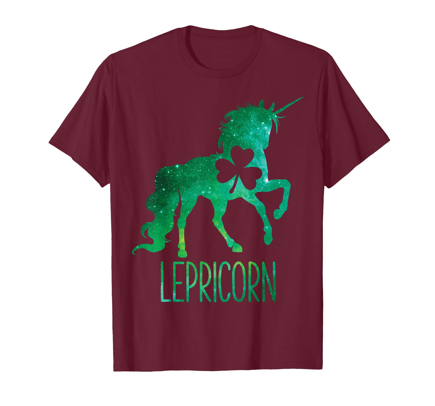 Lepricorn Unicorn St Patricks Day Girls Women Shamrock Space T-Shirt