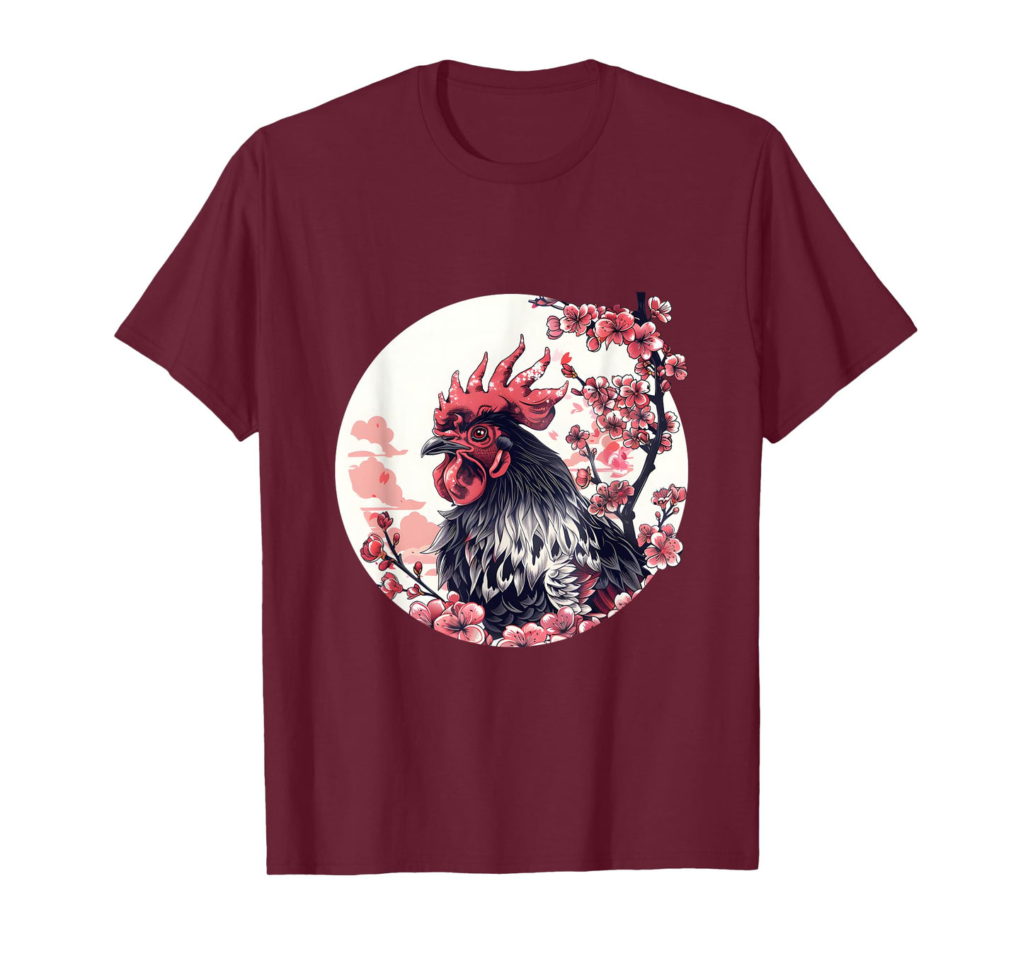Japanese Cherry Blossom Aesthetic Chicken Farmer T-Shirt