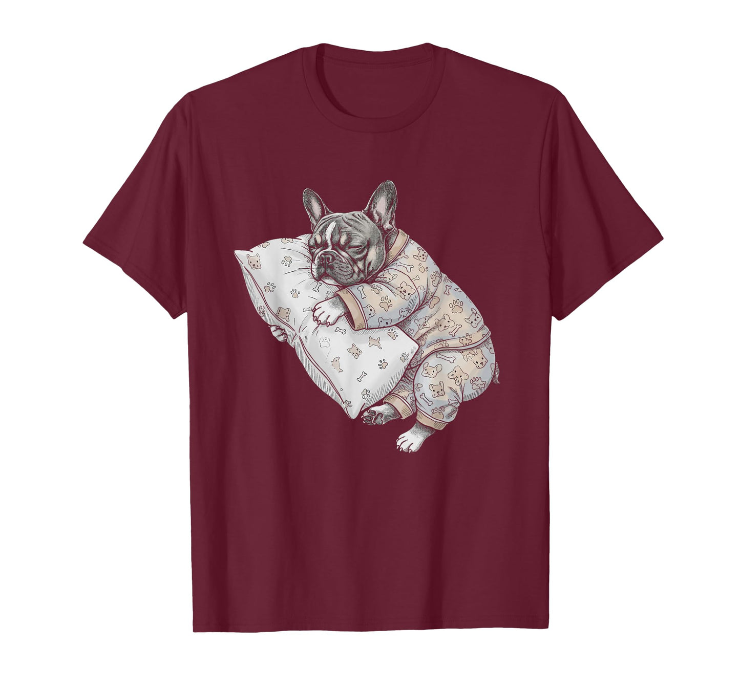 Funny Sleepy French Bulldog Frenchie Pajama Men Women Kids T-Shirt