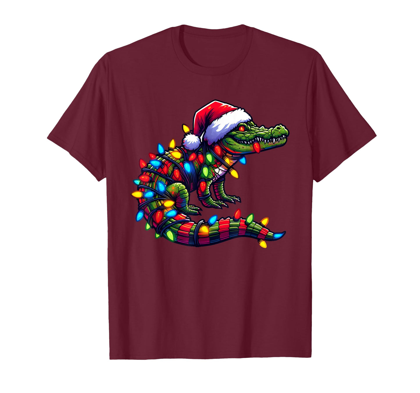 Alligator Santa Pajama Christmas Lights Xmas Toddler Kids T-Shirt