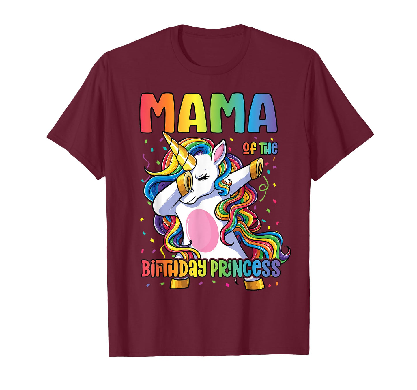 Mama of the Birthday Princess Shirt Mom Dabbing Unicorn Girl T-Shirt