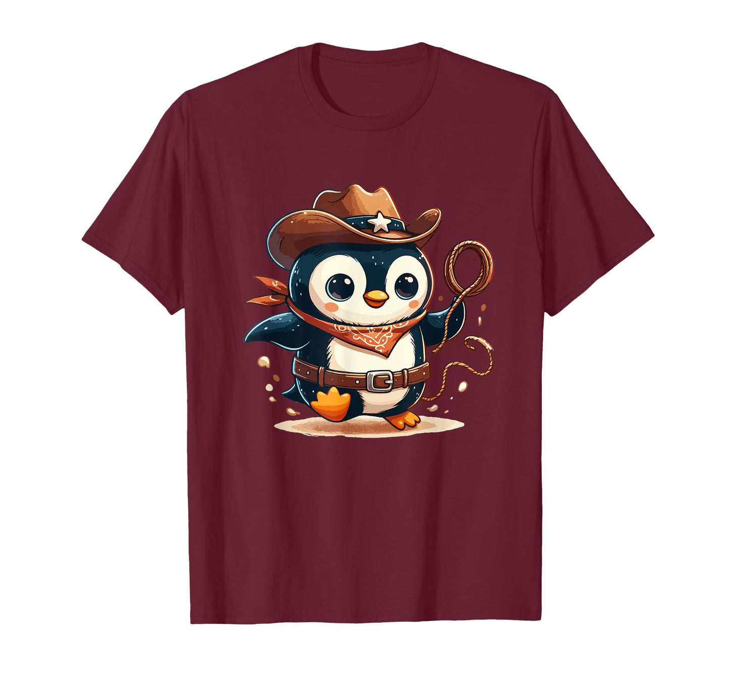 Western Rodeo Cowboy Hat Penguin Texas Animals T-Shirt