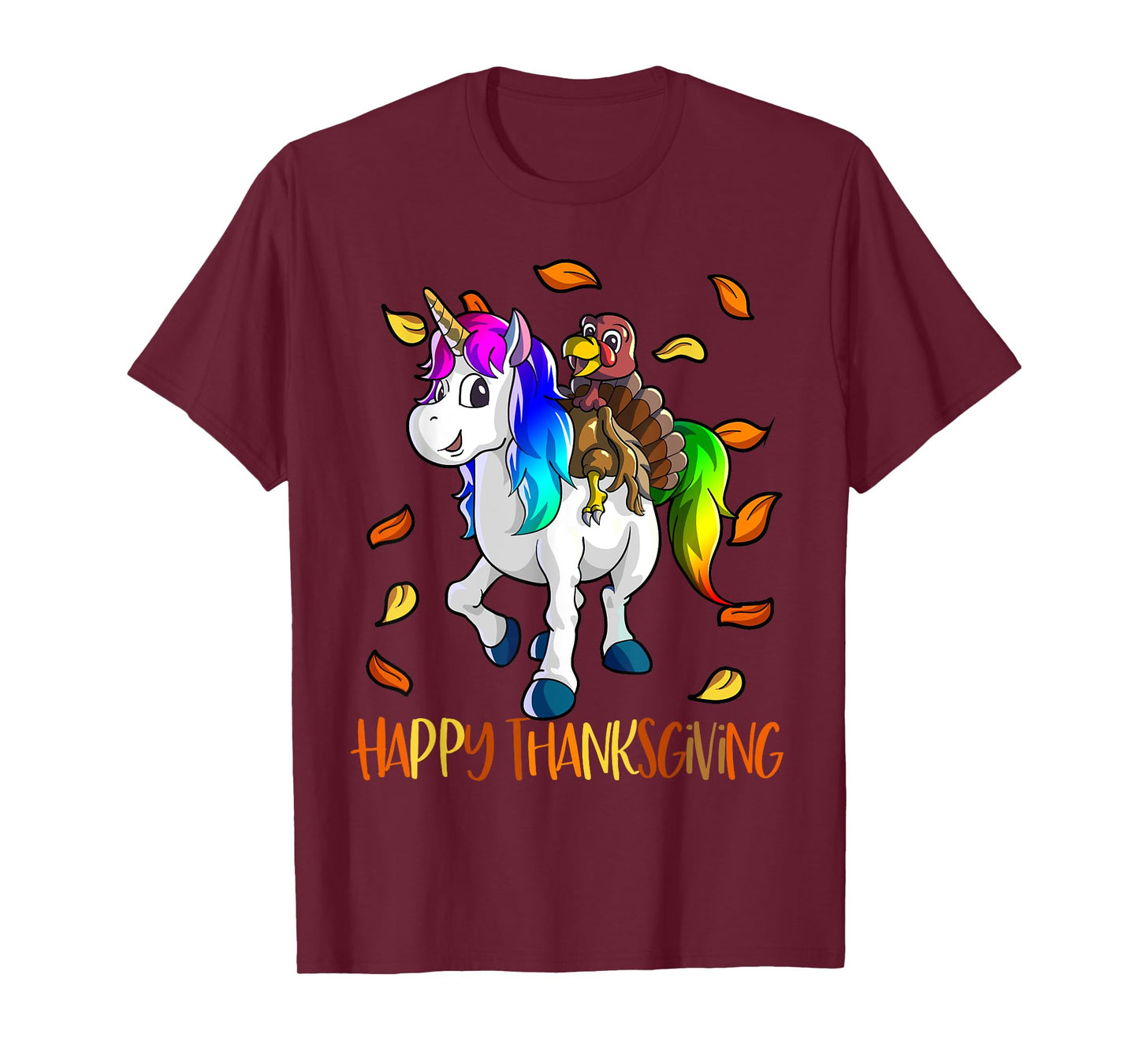 Unicorn Thanksgiving Shirt Girls Kids Unicorn Turkey T-Shirt