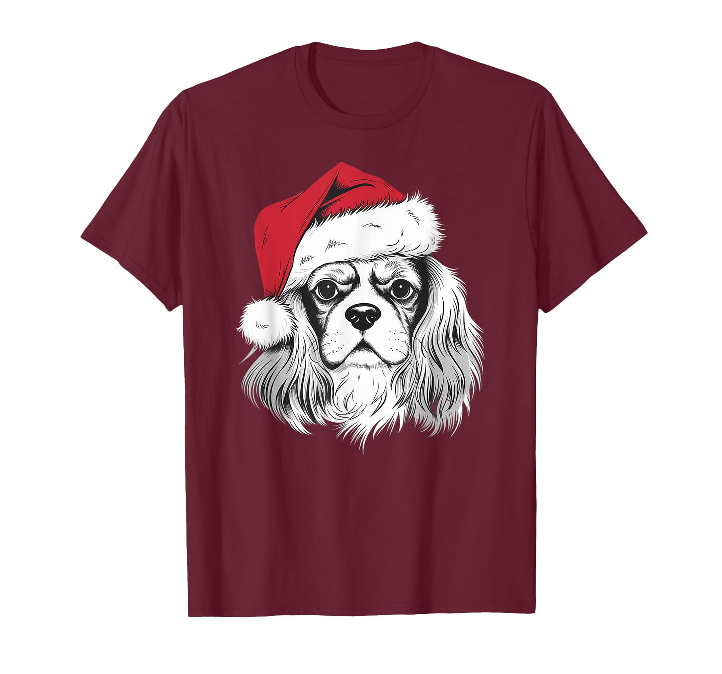 Cavalier Santa on Cavalier King Charles Spaniel Christmas T-Shirt