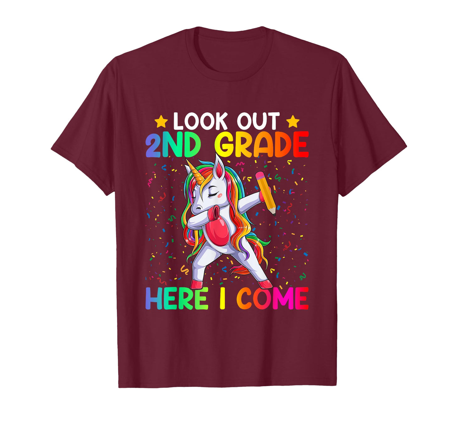 Look Out Second Grade Here I Come Unicorn Dabbing 2nd Grader T-Shirt