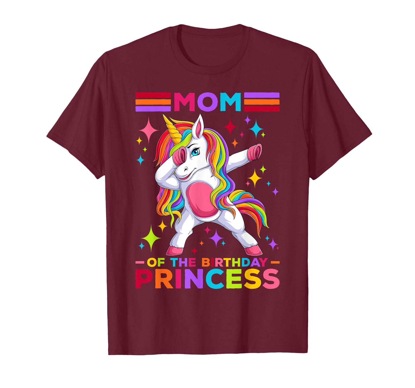 Mom Of The Birthday Princess Dabbing Unicorn Girls Birthday T-Shirt