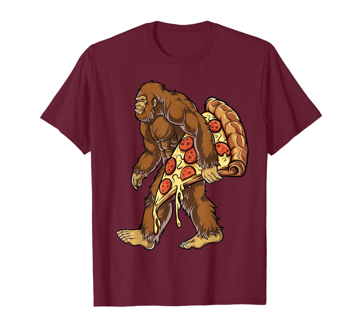 Bigfoot Pizza Funny Men Women Food Lovers Pepperoni T-Shirt