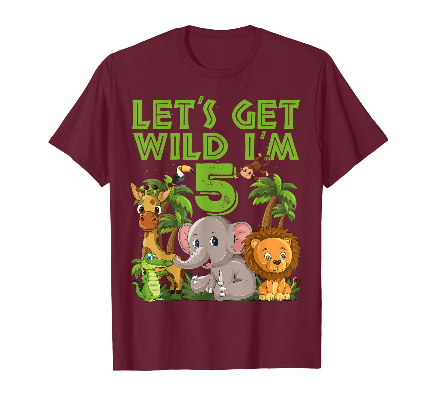 5 Year Old Zoo Birthday Safari Jungle Animal 5th B-day T-Shirt