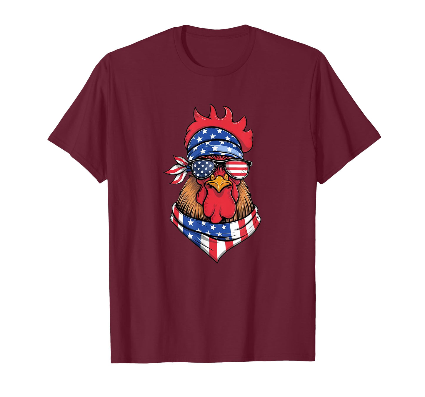 Red White Blue Chicken Farm Animal Patriotic 4th Of July T-Shirt