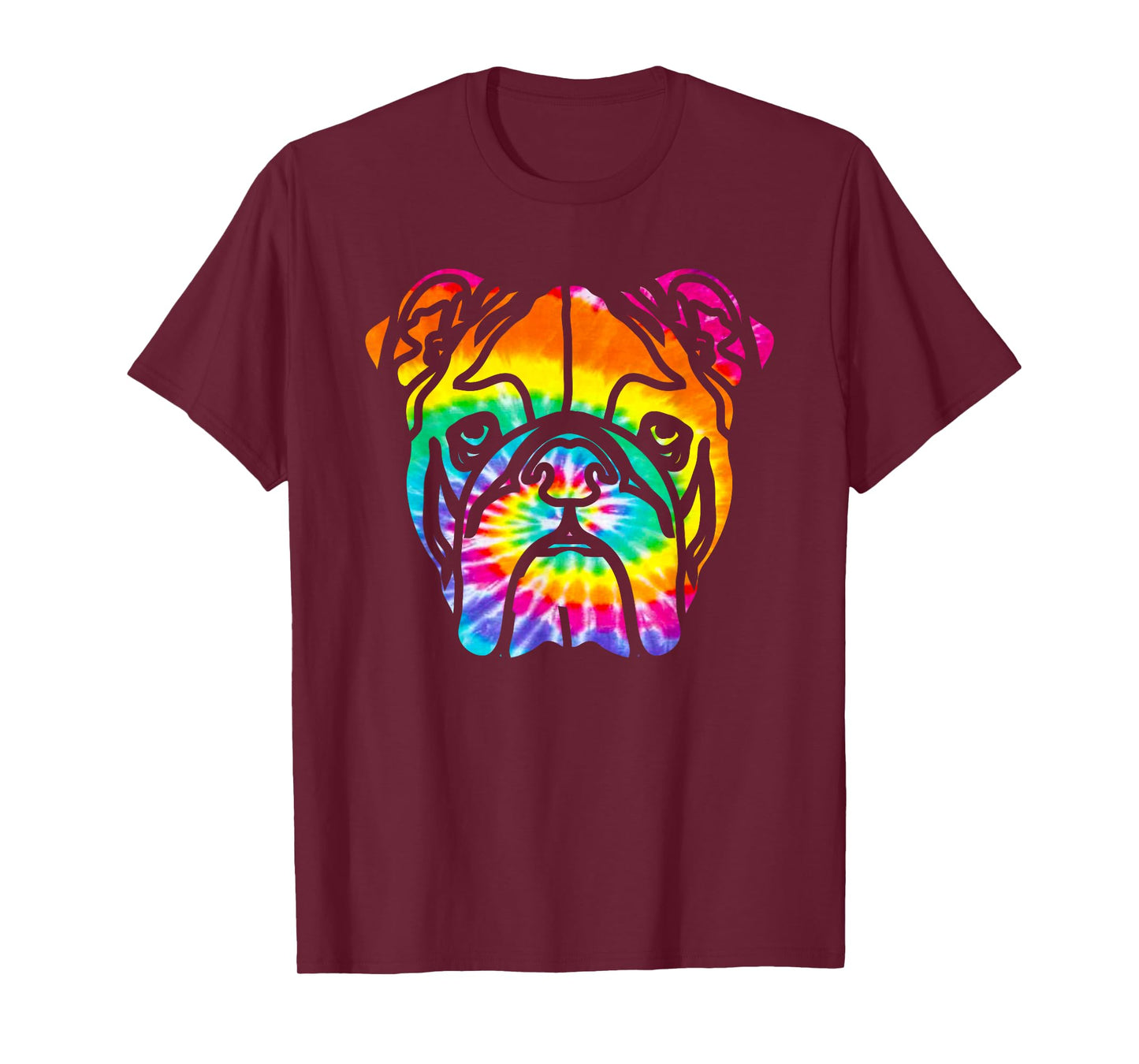 Bulldog T Shirt - Rainbow Trippy Hippie Tie Dye Shirt Men Women Girls Kids T-Shirt