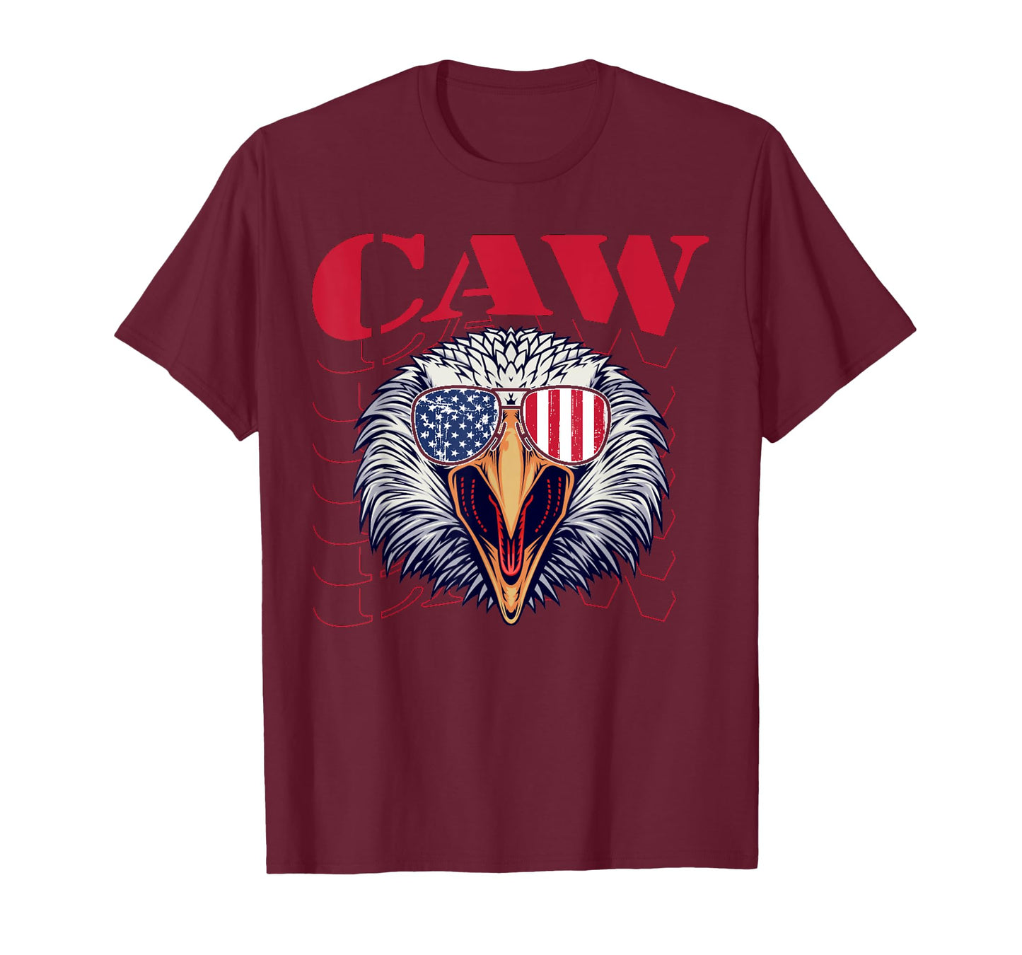 4th Of July Eagle Caw Retro American Flag Mens T-Shirt