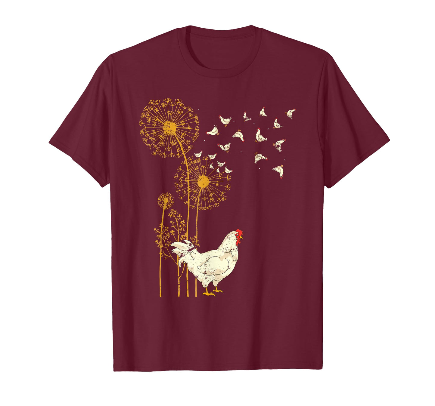 Farmer Poultry Bird Flower Farm Animal Dandelion Chicken T-Shirt