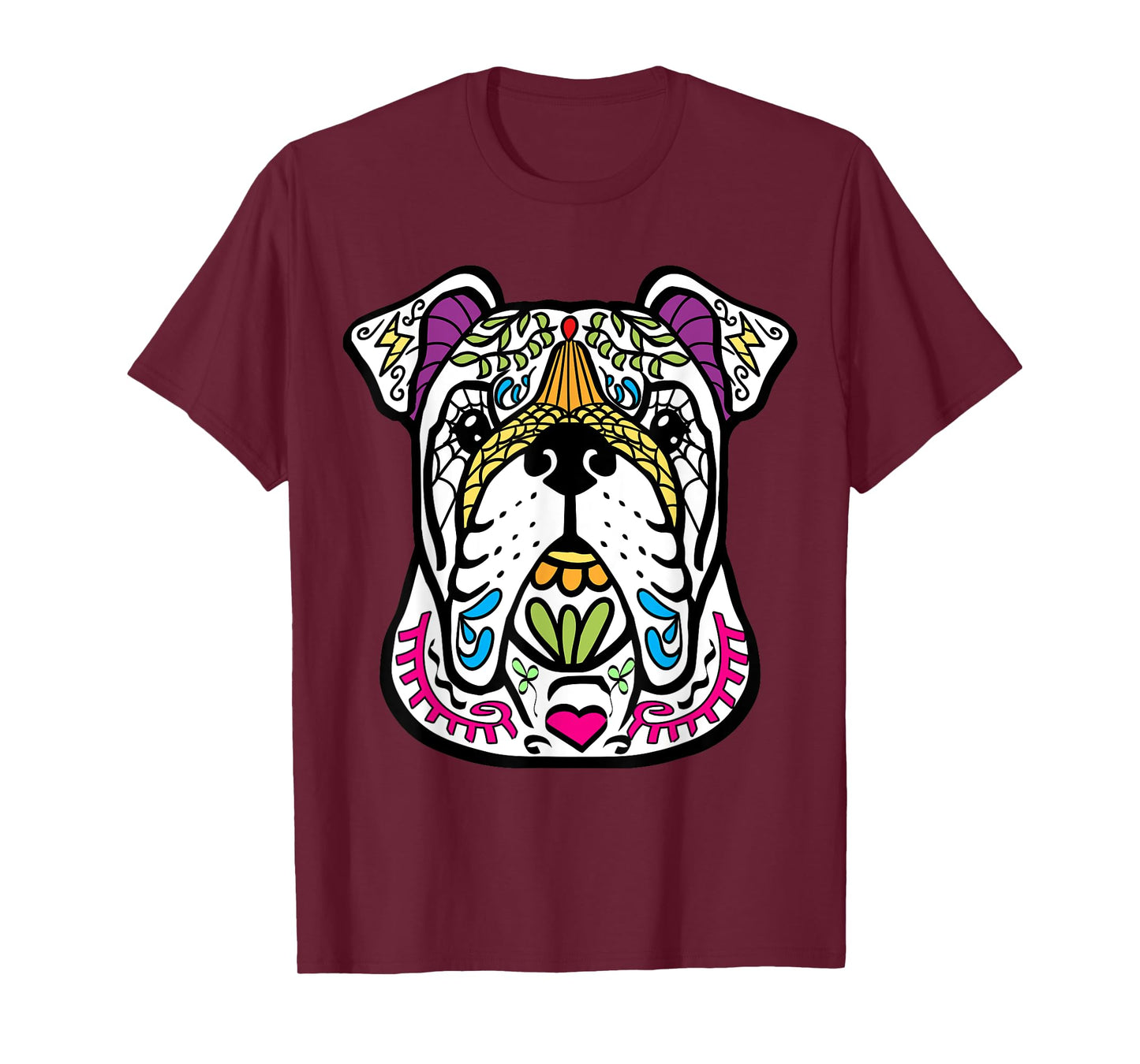 English Bulldog - Day Of The Dead Sugar Skull Dog Shirt Gift T-Shirt