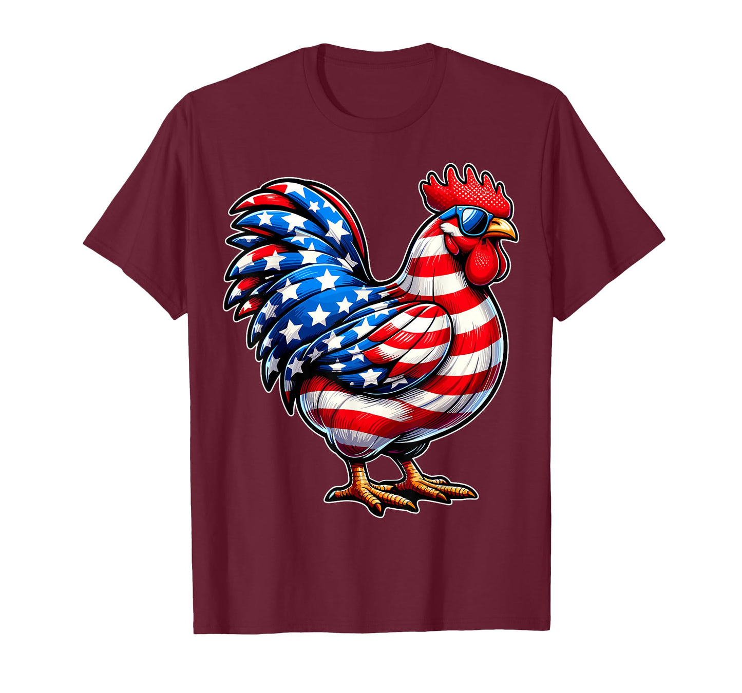 Chicken USA Flag Patriotic Chicken Lover 4th of July T-Shirt for Women Kids Men