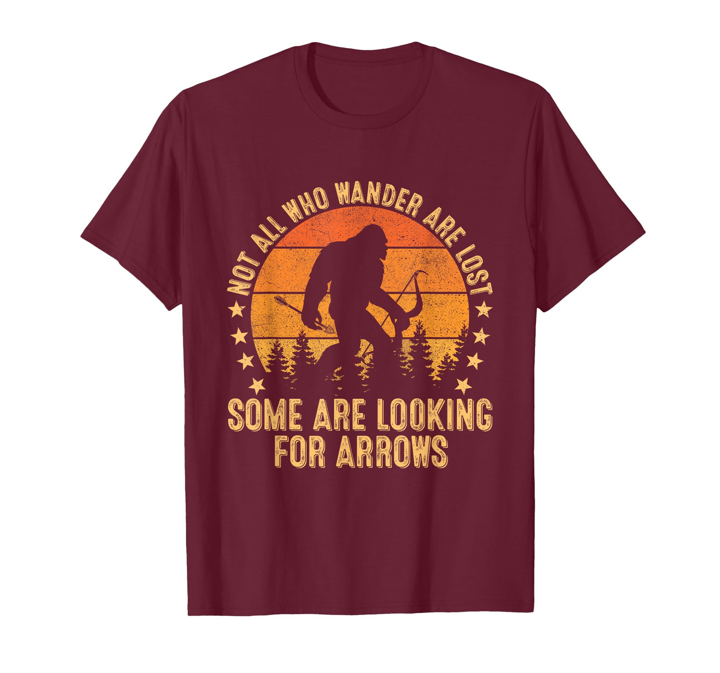 Funny Archery Not All Wander Are Lost Arrows Bigfoot Vintage T-Shirt