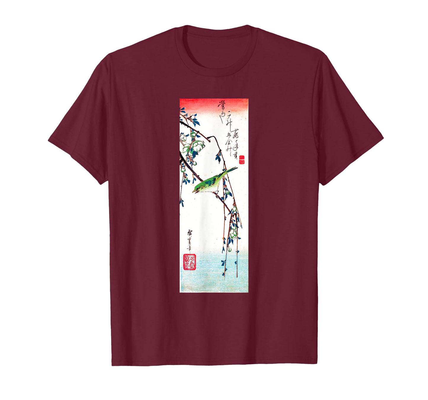 Japanese Art, Hiroshige Woodblock Art Design Tee Warbler T-Shirt