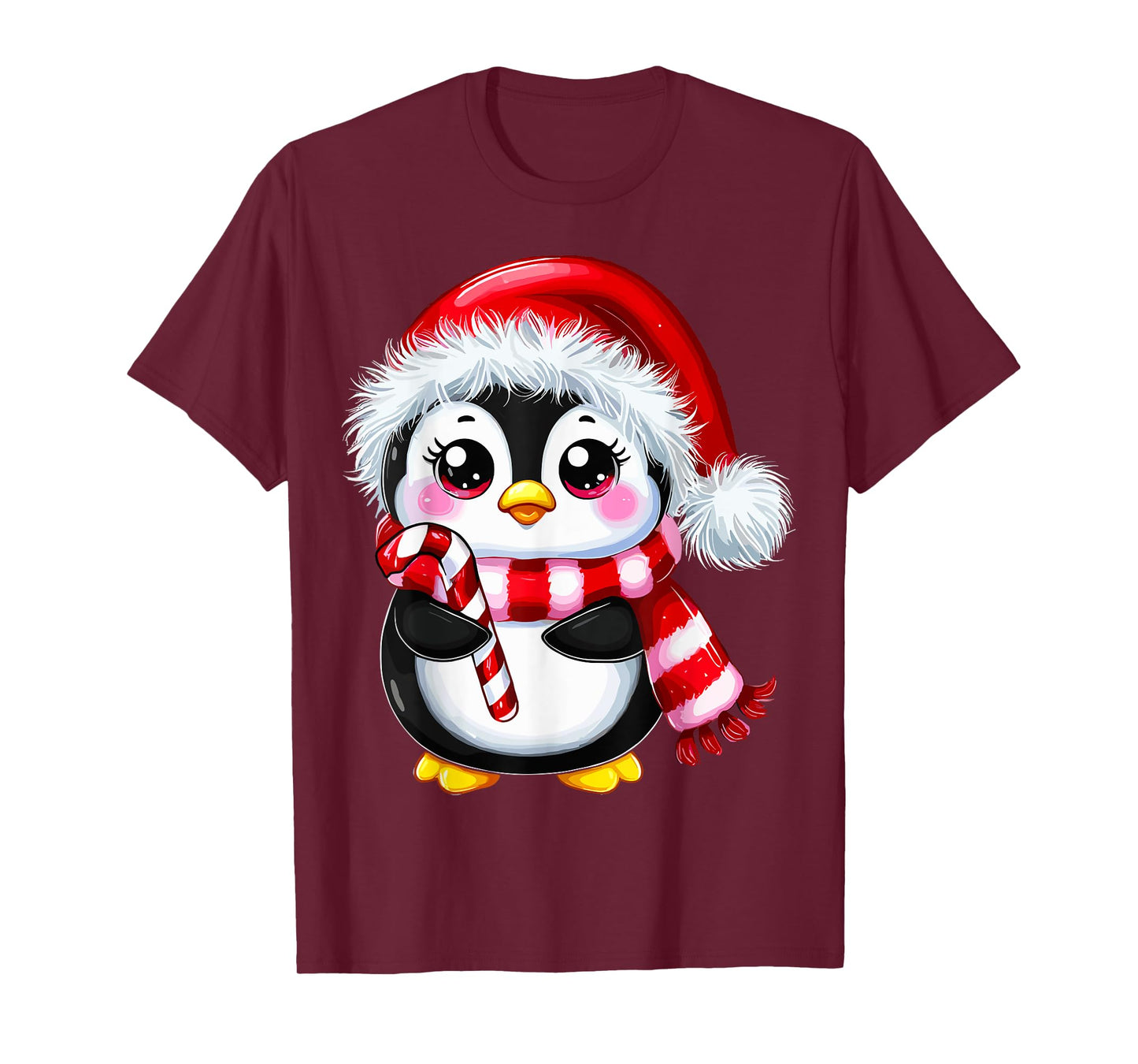 Penguin Christmas Lover Unisex-Adult T-Shirt Black Small Modern Casual Cartoon Christmas Winter Pull On 1 Count 0 Pockets Lightweight Unique Design Slightly Stretchable T-Shirt