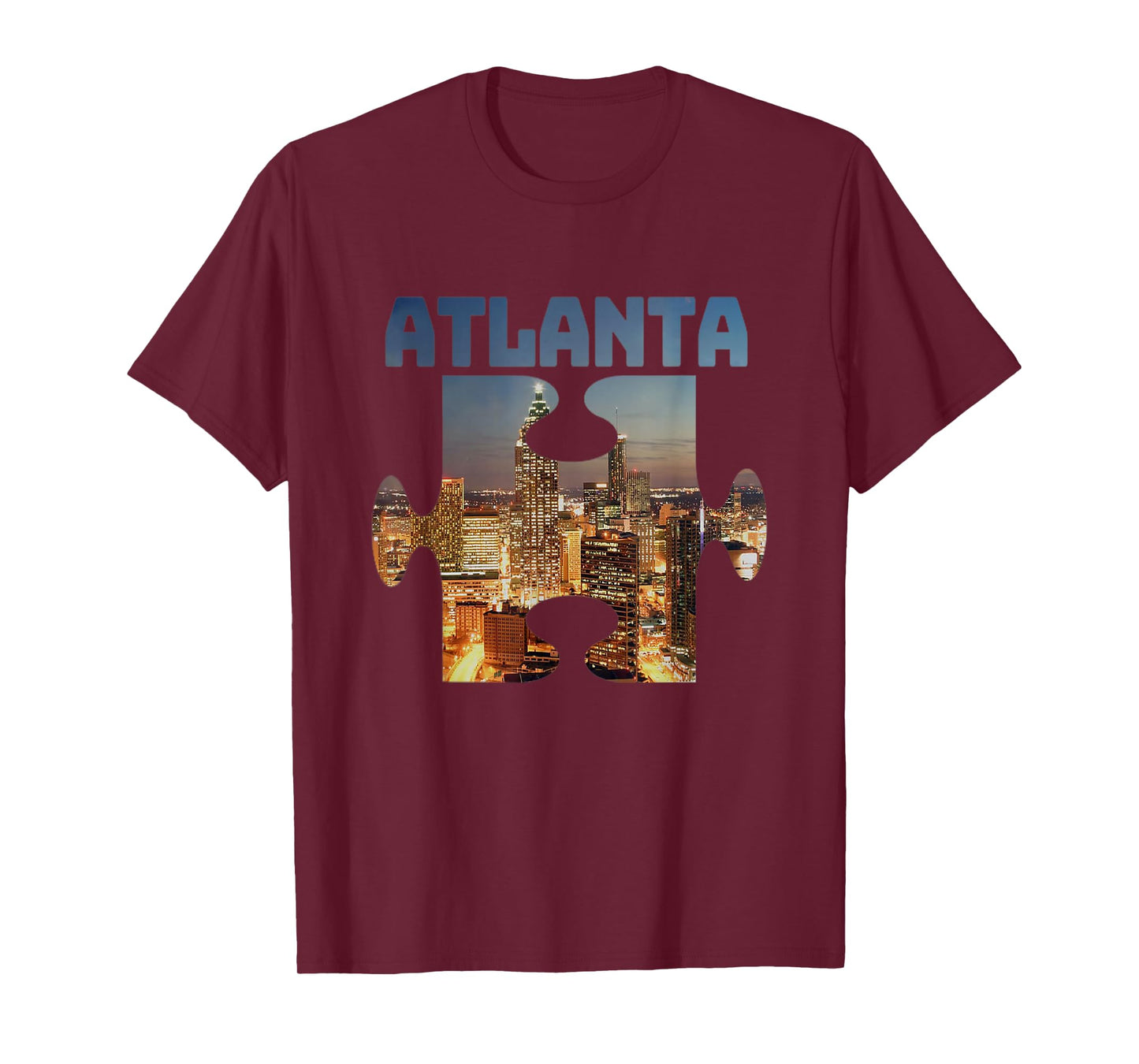 Atlanta Georgia City Skyline Souvenir Puzzle Piece Gift T-Shirt