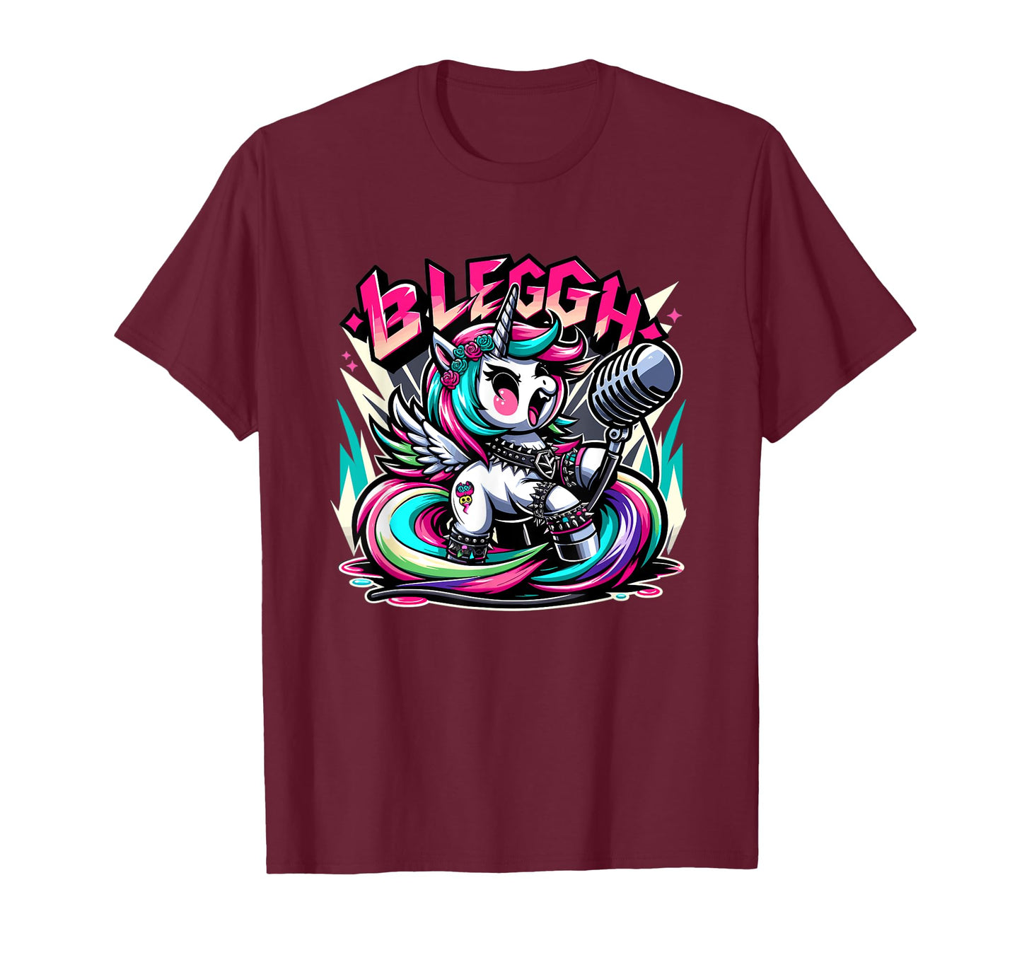Blegh - Metalcore Unicorn Screaming Into a Microphone T-Shirt