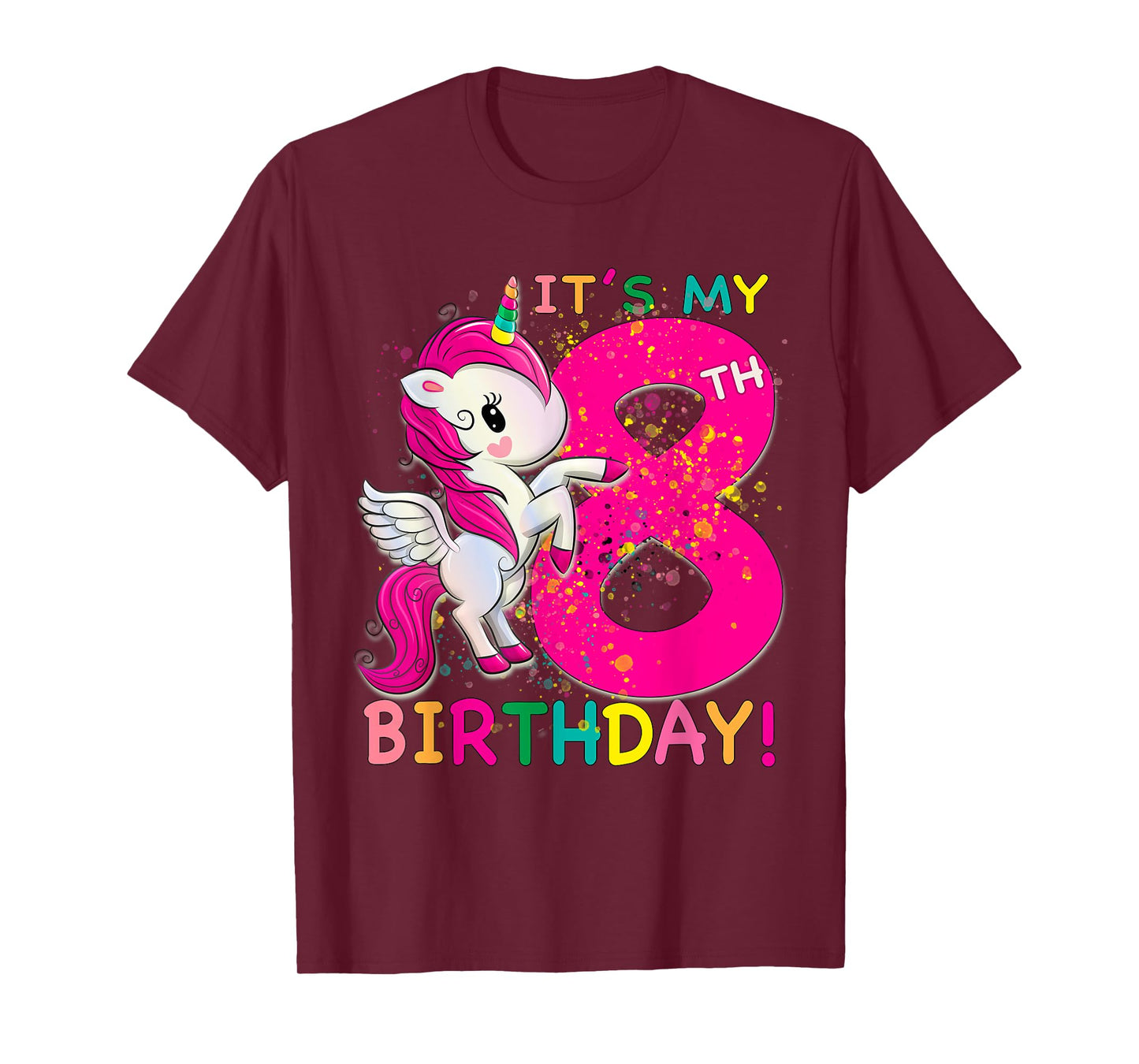 Kids Its My 8th Birthday Unicorn 8 year old Birthday girl T-Shirt