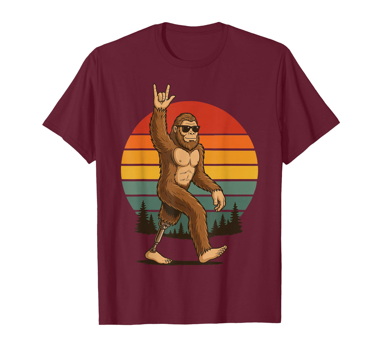Bigfoot Amputee Retro Sasquatch T-Shirt