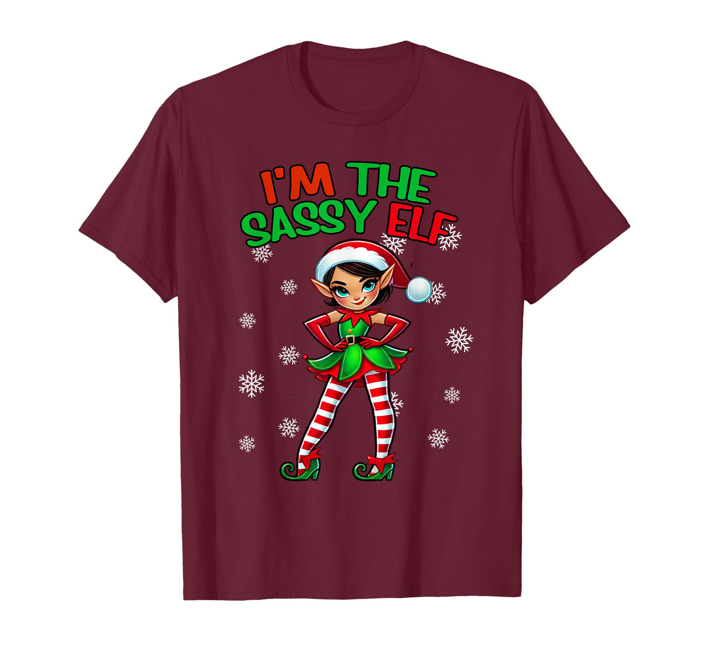 I'm The Sassy Elf Shirt Christmas Pajama Xmas PJ T-Shirt