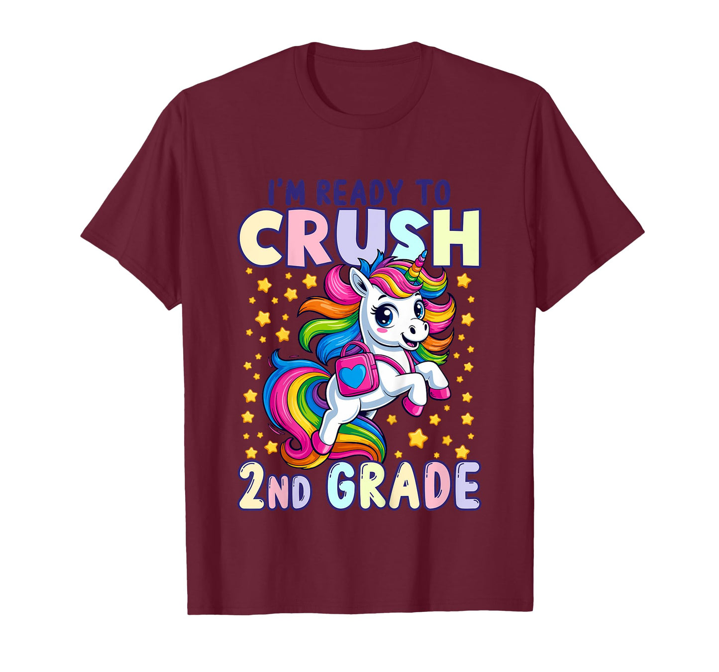 Crush 2nd Grade Girls Back to School Unicorn First Day T-Shirt